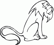 Coloriage lion unpeu epuise