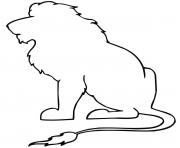 Coloriage sitting lion outline