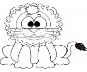 Coloriage cute cartoon lion