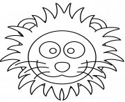 Coloriage cartoon lion head