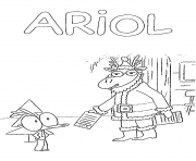 Coloriage ariol et le pere noel