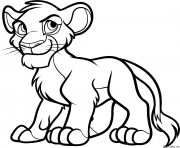 Coloriage simba en pleine forme