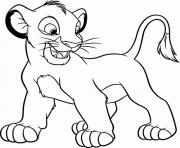 Coloriage le roi lion simba joyeux