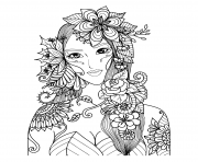 Coloriage belle fee de la foret adulte