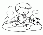 Coloriage garcon 7 ans joue au foot