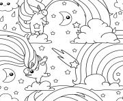 Coloriage licorne arc en ciel unicorn pattern