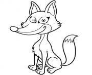 Coloriage renard joyeux facile enfant