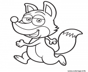 Coloriage petit renard fait une marche animaux