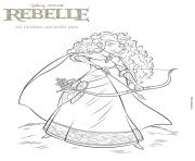 Coloriage disney princesse merida la rebelle