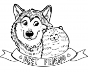 Coloriage chien et chat meilleurs amis bff