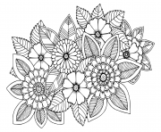 Coloriage fleur vegetation fleural adulte