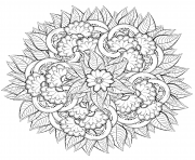 Coloriage mandala fleurs pour adulte nature