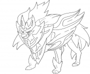 Coloriage Zamazenta bouclier lumineux Pokemon Legendaire