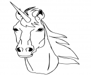 Coloriage tete de licorne realiste