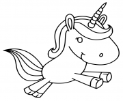 Coloriage licorne kawaii joyeuse