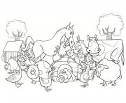 Coloriage animaux de la ferme farm for kids