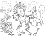 Coloriage les animaux de la ferme pour enfants