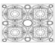 Coloriage square tibetan mandala