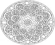 Coloriage mandala avec pattern mosaique