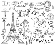 Coloriage voyager en france