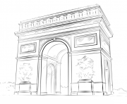 Coloriage arc de triomphe france par lena london