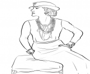 Coloriage coco chanel france personnalite