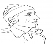 Coloriage jacques yves cousteau