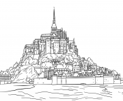 Coloriage mont saint michel