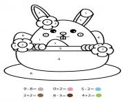 Coloriage magique cp un lapin dans une tasse