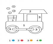 Coloriage magique cp une locomotive