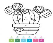 Coloriage magique cp un cactus kawaii