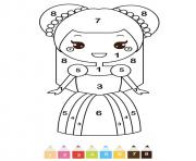 Coloriage magique cp une belle princesse