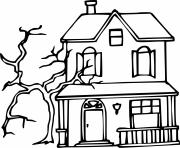 Coloriage coloriage maison hantee halloween