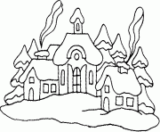 Coloriage dessin de village