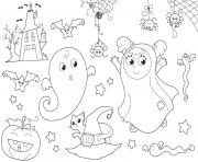 Coloriage Halloween le deguisement de fantome