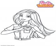 Coloriage Barbie t aime !