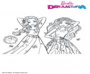 Coloriage Barbie Princesses Chevelures Magiques