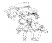 Coloriage Pirate femme enfant