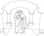 Coloriage femme indien en inde bienvenue