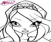 Coloriage Winx Club Bloom et le pouvoir de la Flamme du Dragon