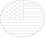 Coloriage american drapeau in circle