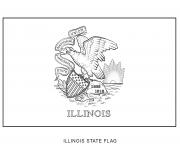 Coloriage illinois drapeau Etats Unis