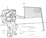 Coloriage neil armstrong on the moon