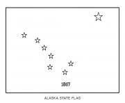 Coloriage alaska drapeau Etats Unis