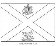 Coloriage alabama drapeau Etats Unis