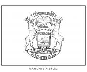 Coloriage michigan drapeau Etats Unis