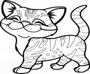 Coloriage chaton mignon rayure de tigre