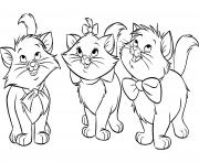 Coloriage plusieurs chatons en famille