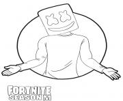 Coloriage Marshmello skin from Fortnite Season M