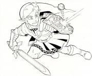 Coloriage Link The Legend of Zelda en action